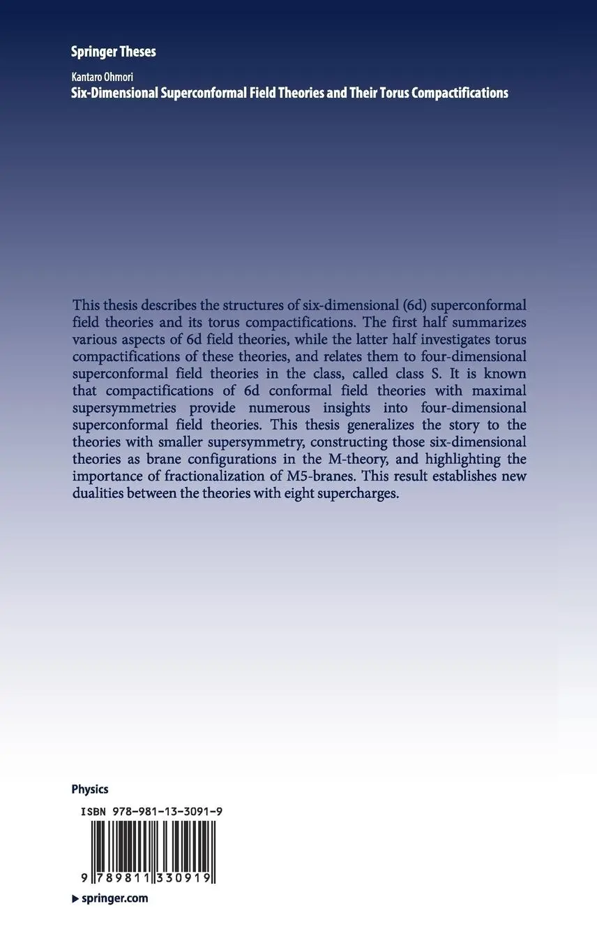 Rückseite: 9789811330919 | Six-Dimensional Superconformal Field Theories and Their Torus...