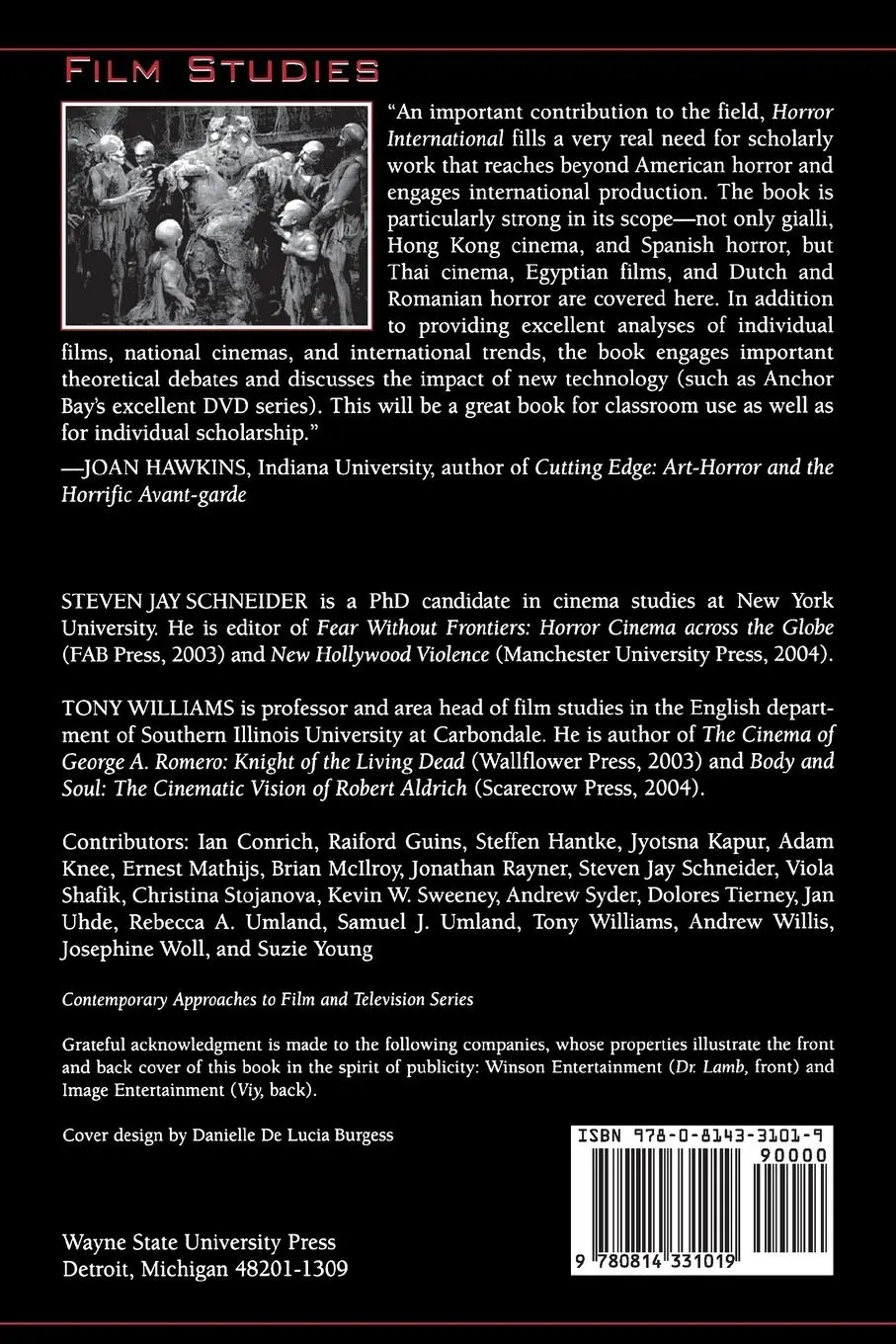 Rückseite: 9780814331019 | Horror International | Tony Williams (u. a.) | Taschenbuch | Englisch