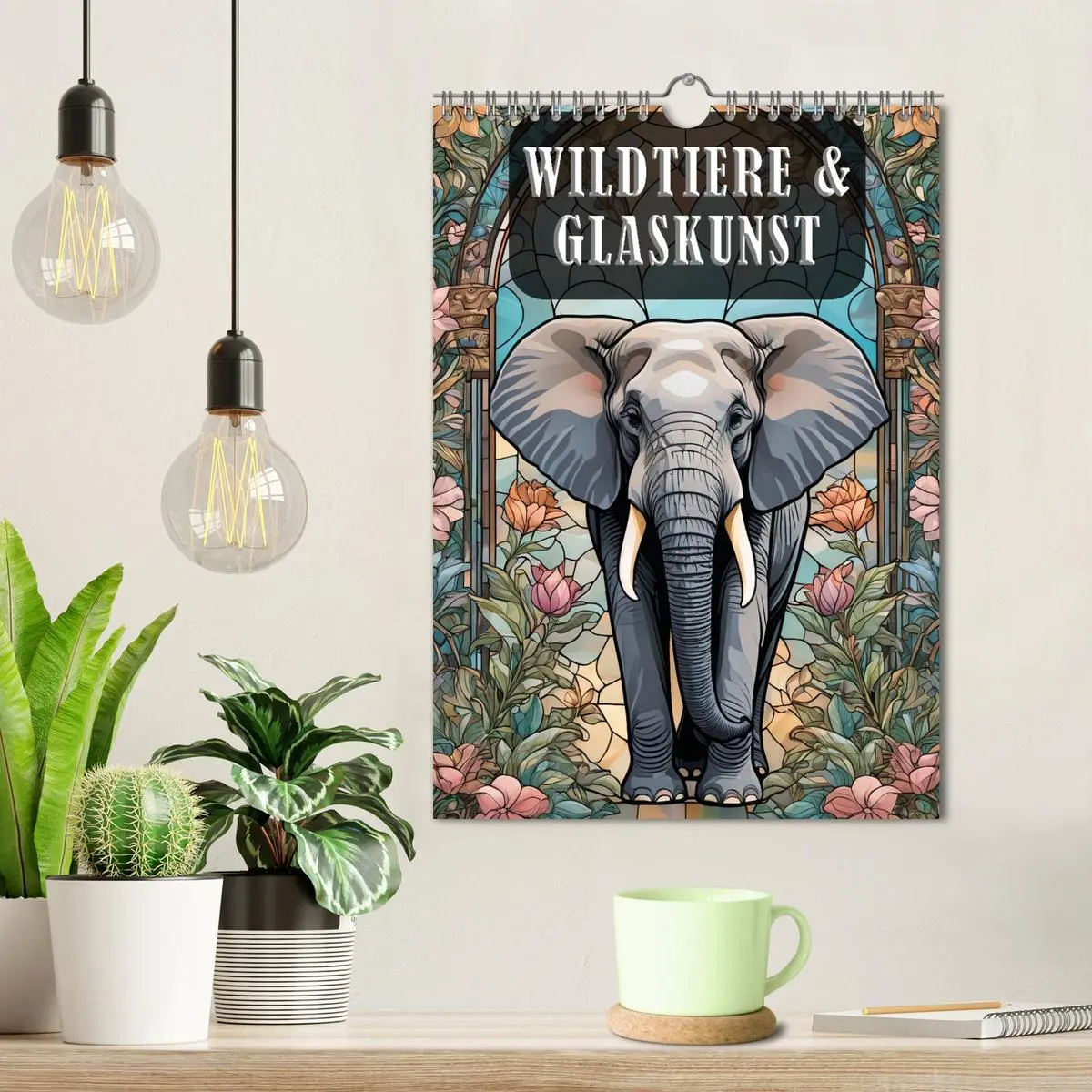 Bild: 9783516281019 | Wildtiere und Glaskunst im Tiffany Stil (Wandkalender 2026 DIN A4...