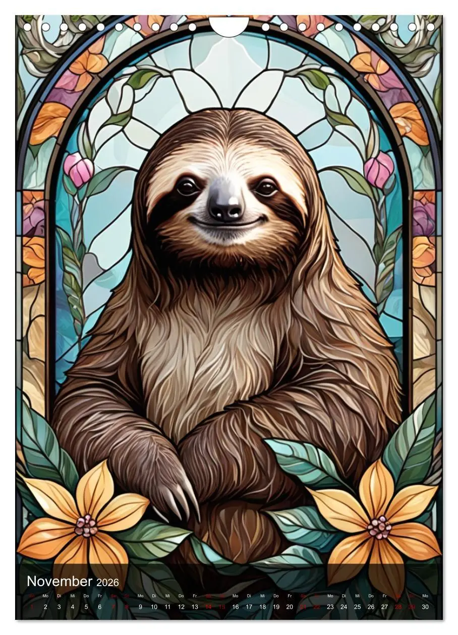 Bild: 9783516281019 | Wildtiere und Glaskunst im Tiffany Stil (Wandkalender 2026 DIN A4...