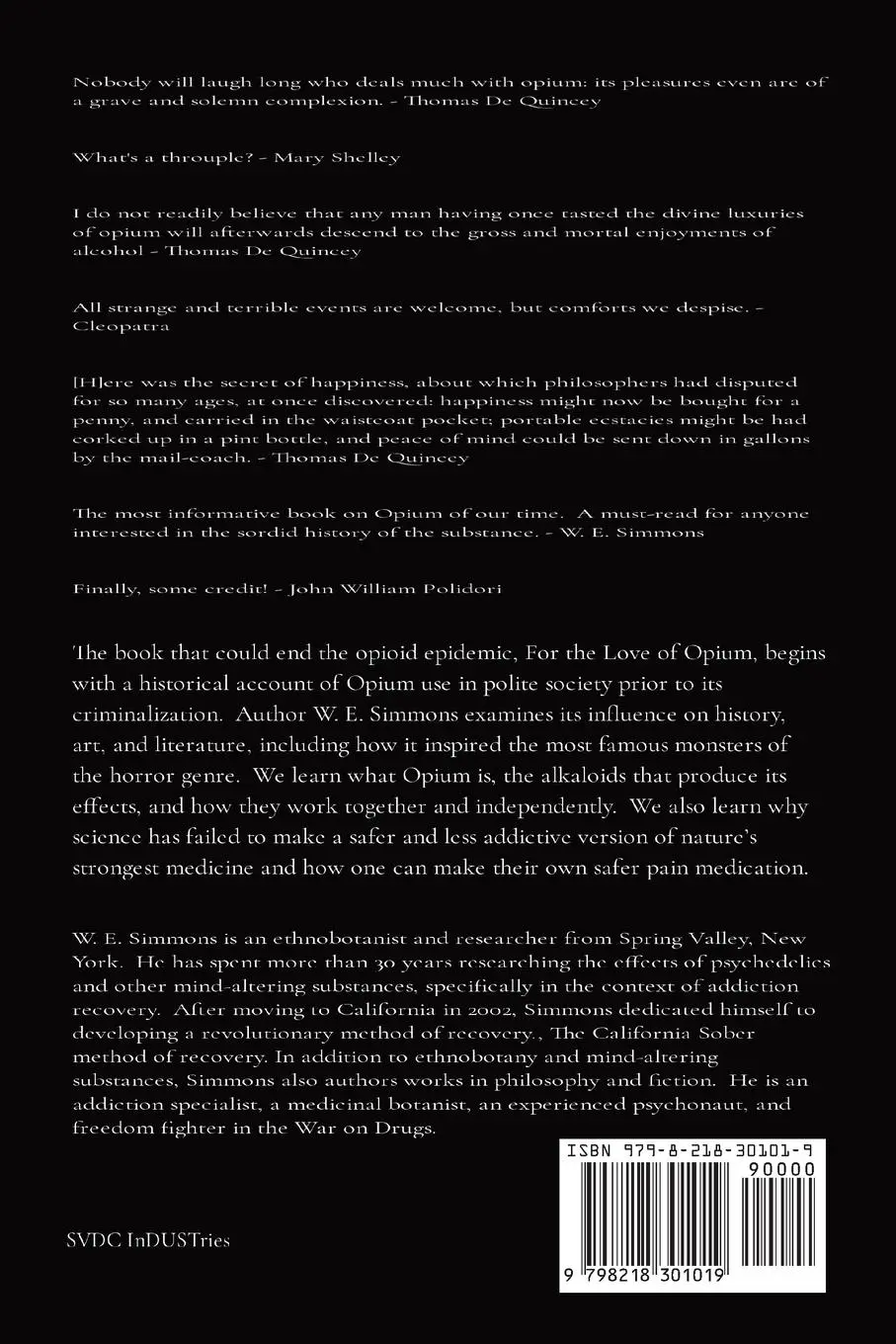 Rückseite: 9798218301019 | For the Love of Opium | Nature's Most Powerful Medicine | Simmons