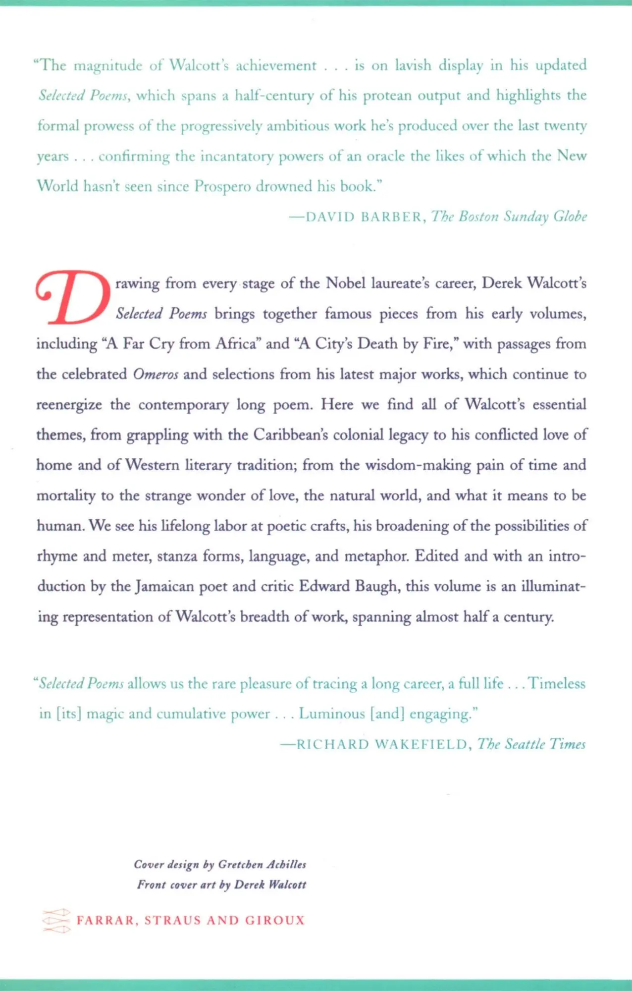 Rückseite: 9780374531119 | Selected Poems | Derek Walcott | Taschenbuch | Kartoniert / Broschiert