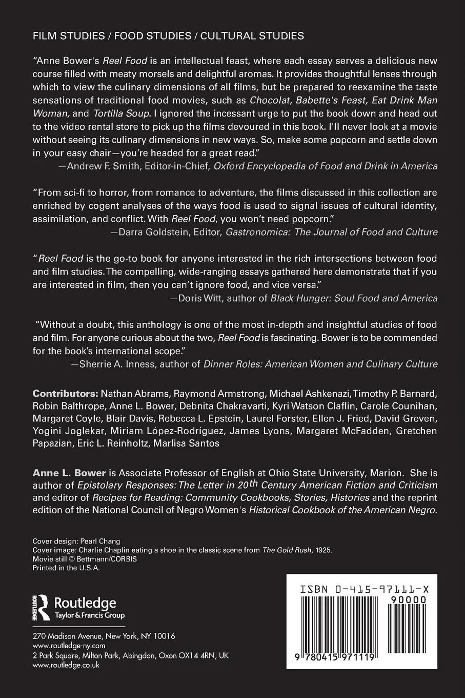 Rückseite: 9780415971119 | Reel Food | Essays on Food and Film | Anne L Bower | Taschenbuch