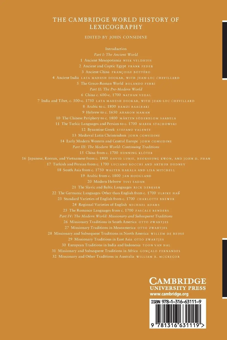 Rückseite: 9781316631119 | The Cambridge World History of Lexicography | John Considine | Buch