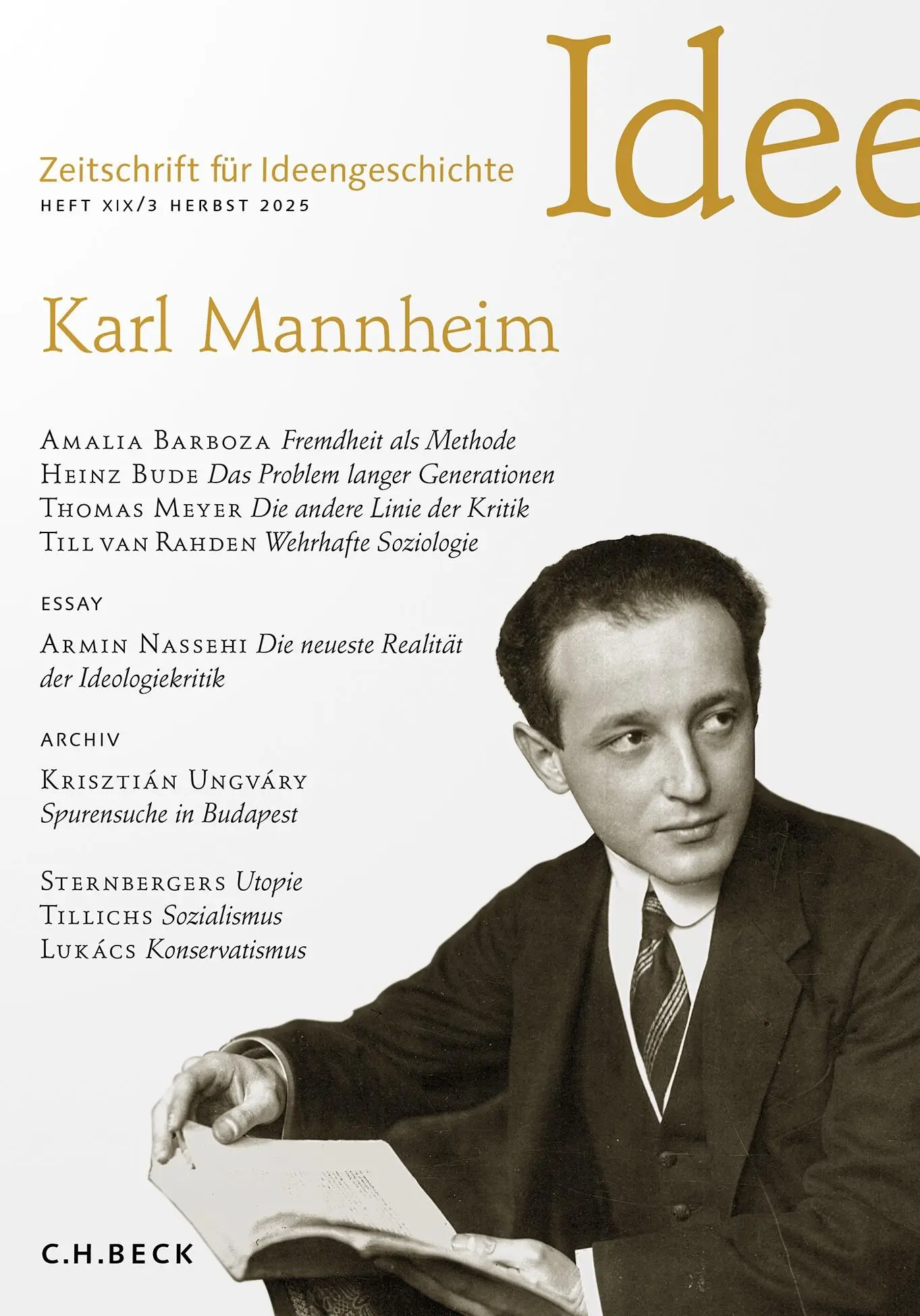Cover: 9783406831119 | Zeitschrift für Ideengeschichte Heft XIX/3 Herbst 2025 | Karl Mannheim