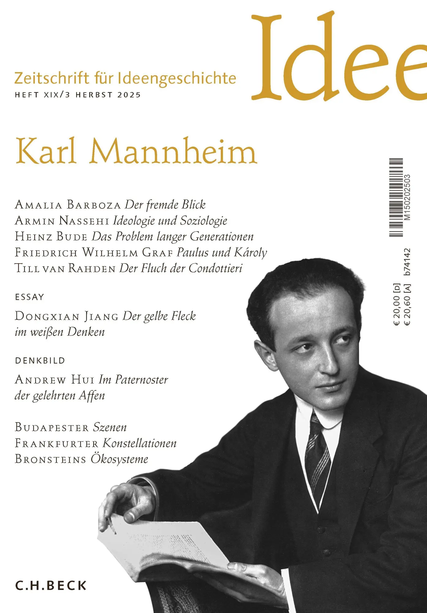 Cover: 9783406831119 | Zeitschrift für Ideengeschichte Heft XIX/3 Herbst 2025 | Karl Mannheim Cover: 9783406831119 | Zeitschrift für Ideengeschichte Heft XIX/3 Herbst 2025 | Karl Mannheim