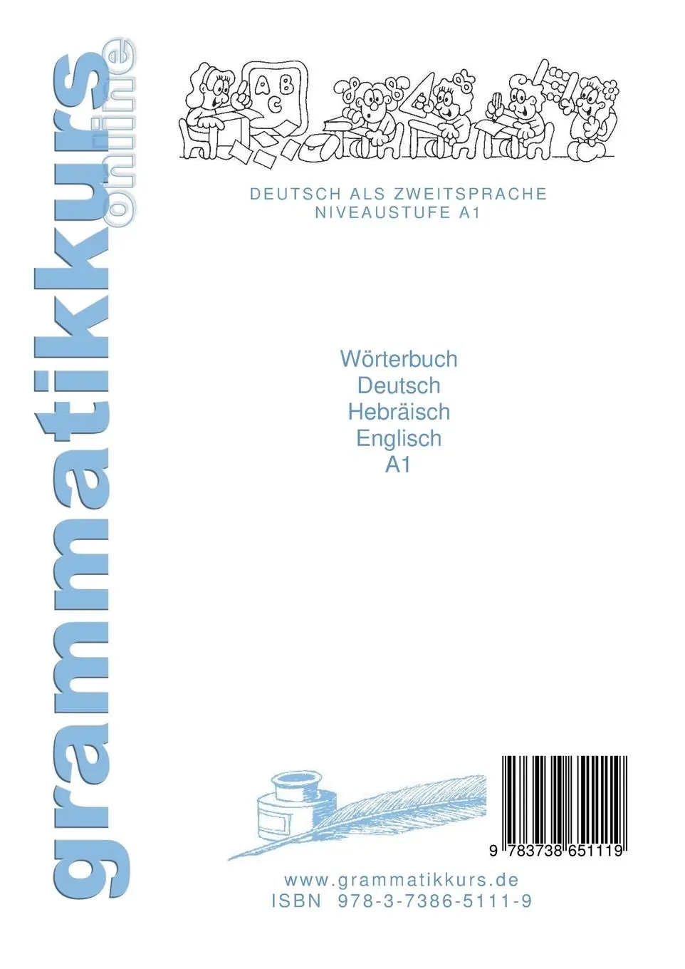Rückseite: 9783738651119 | Wörterbuch Deutsch - Hebräisch - Englisch Niveau A1 | Akom (u. a.)
