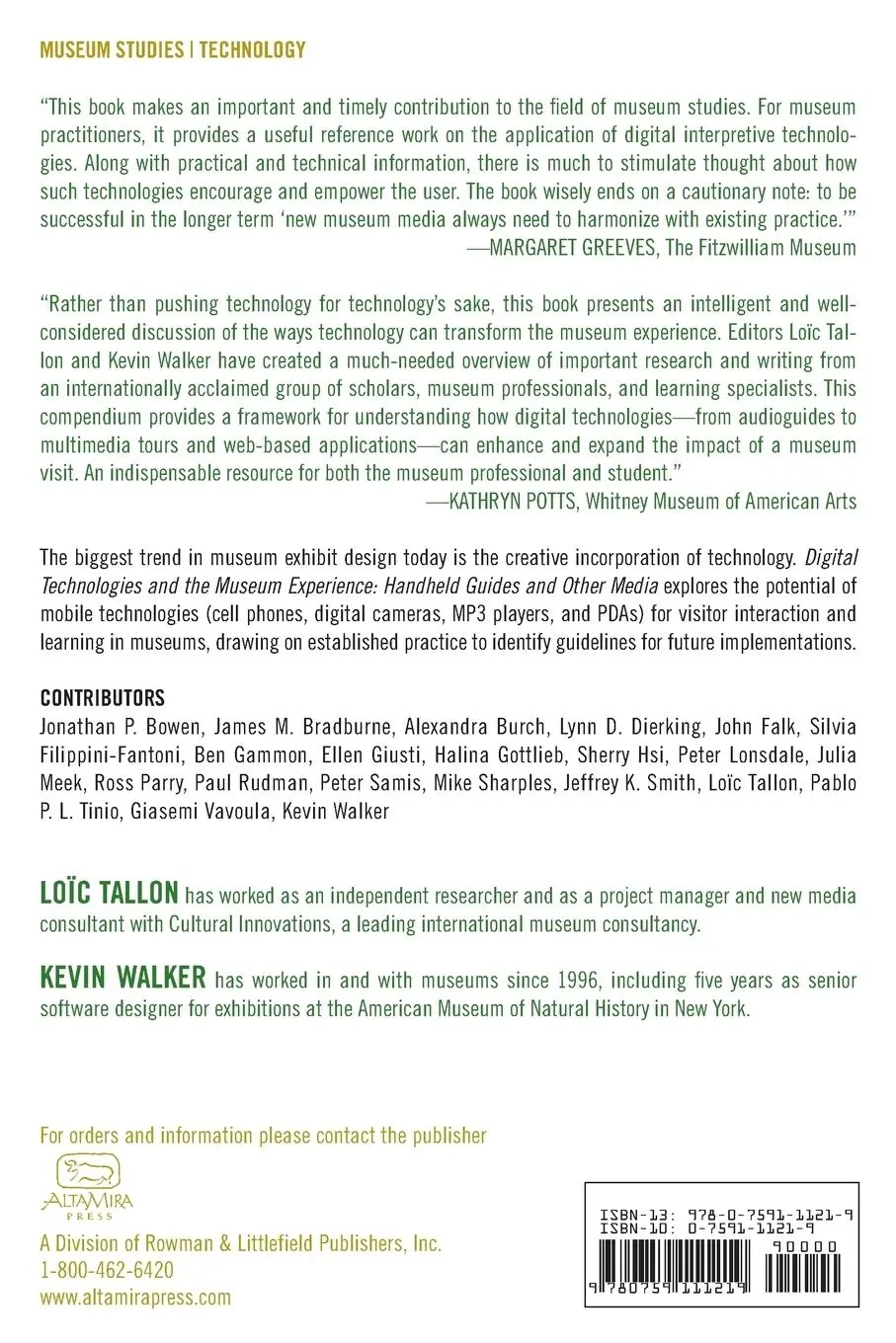 Rückseite: 9780759111219 | Digital Technologies and the Museum Experience | Loïc Tallon | Buch