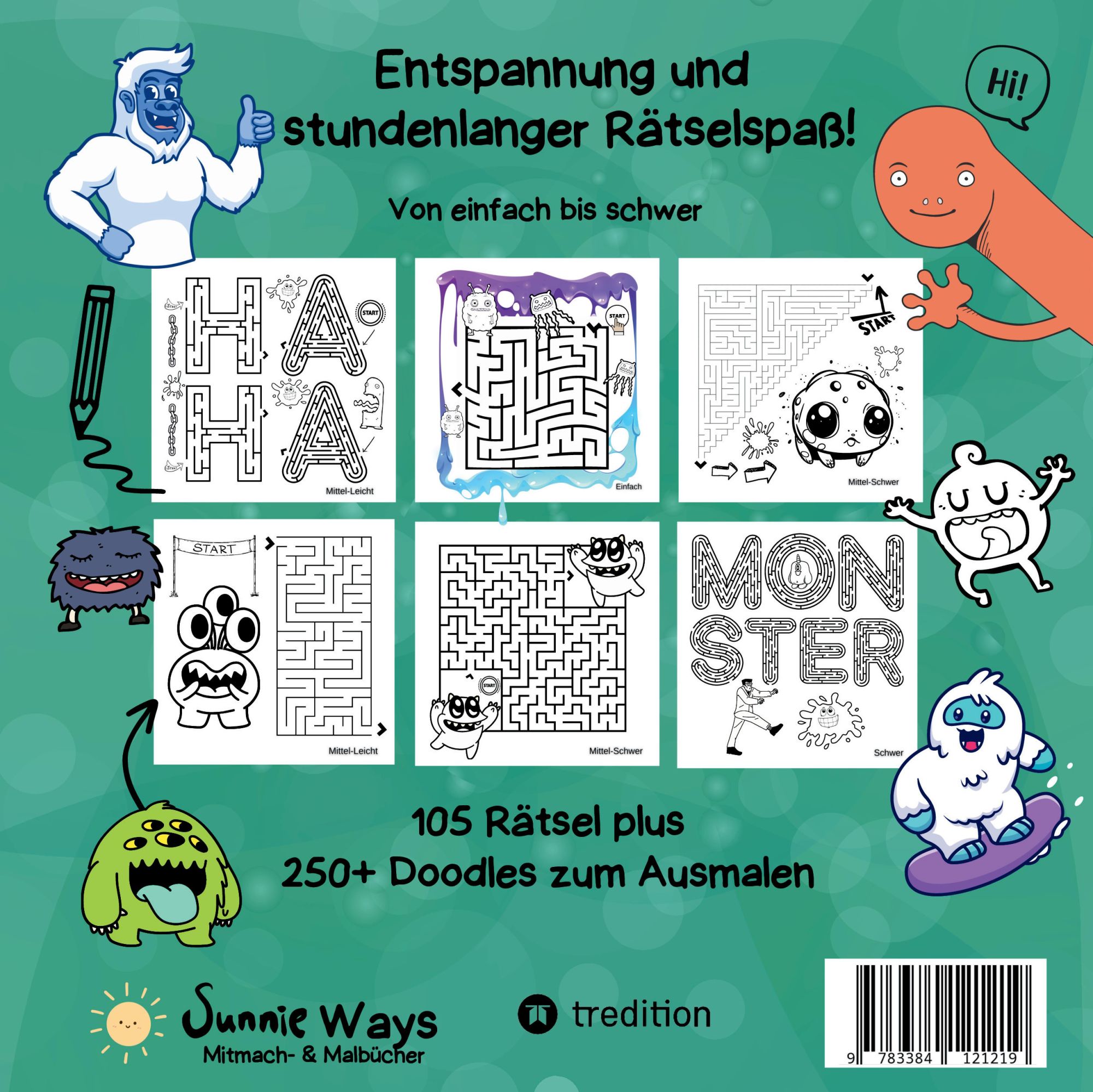 Rückseite: 9783384121219 | Labyrinth Rätselbuch für Kinder - Das Mega Monster Labyrinth...
