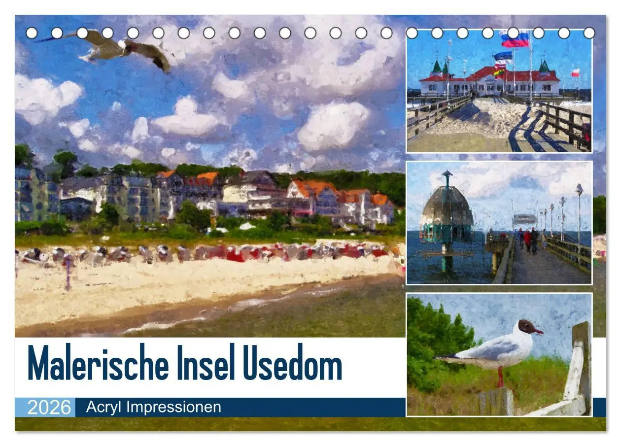 Cover: 9783457621219 | Malerische Insel Usedom - Acryl Impressionen (Tischkalender 2026...