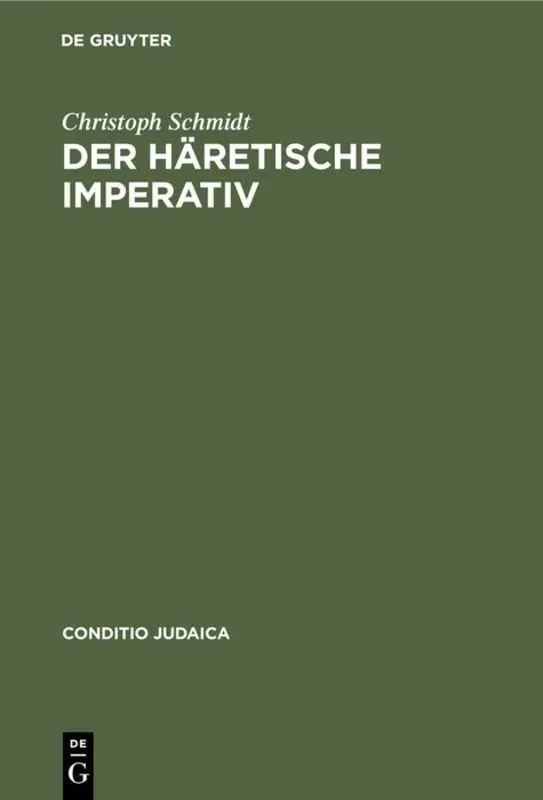 Cover: 9783484651319 | Der häretische Imperativ | Christoph Schmidt | Buch | ISSN | 189 S.