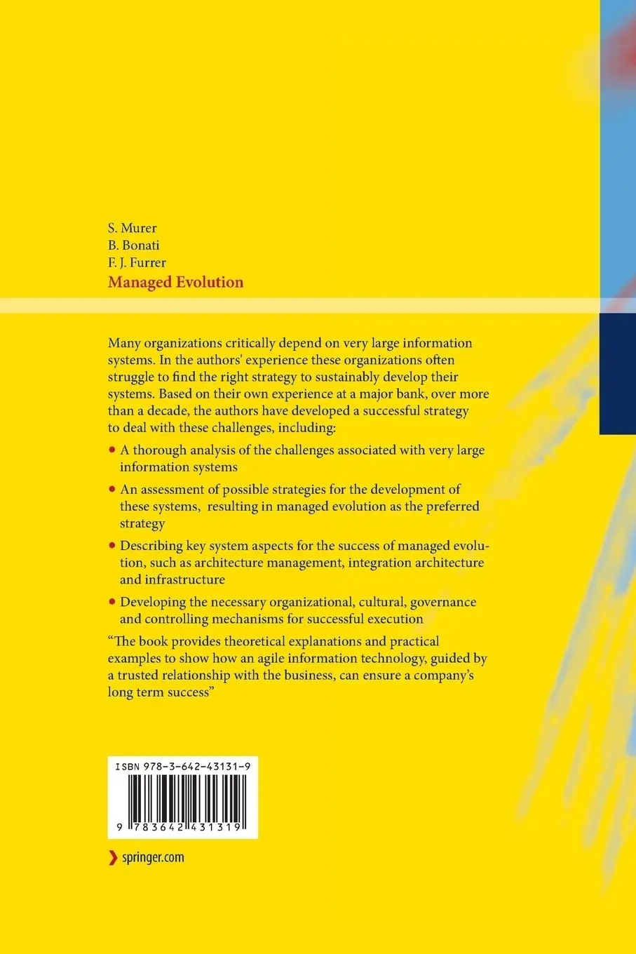 Rückseite: 9783642431319 | Managed Evolution | A Strategy for Very Large Information Systems