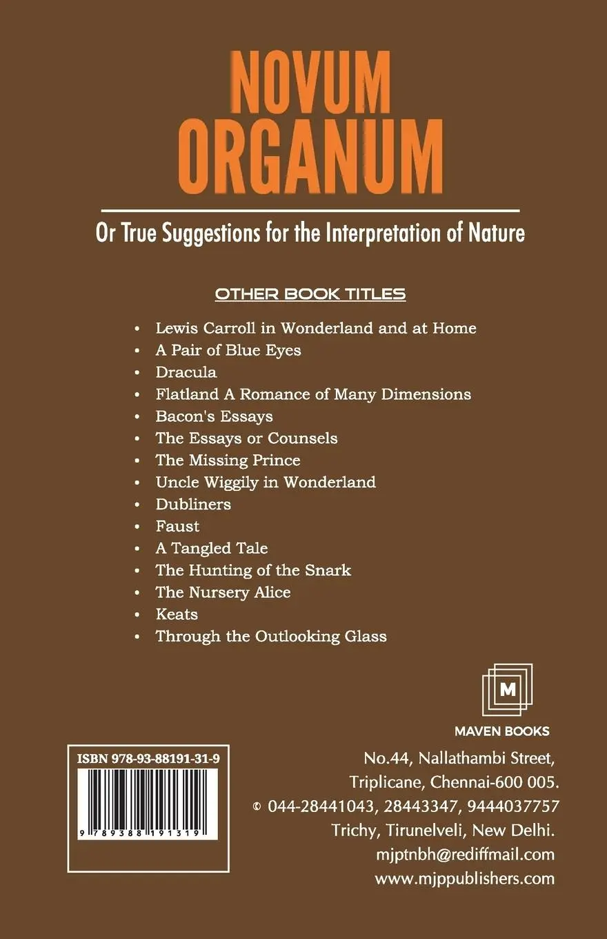 Rückseite: 9789388191319 | NOVUM ORGANUM Or True Suggestions for the Interpretation of Nature
