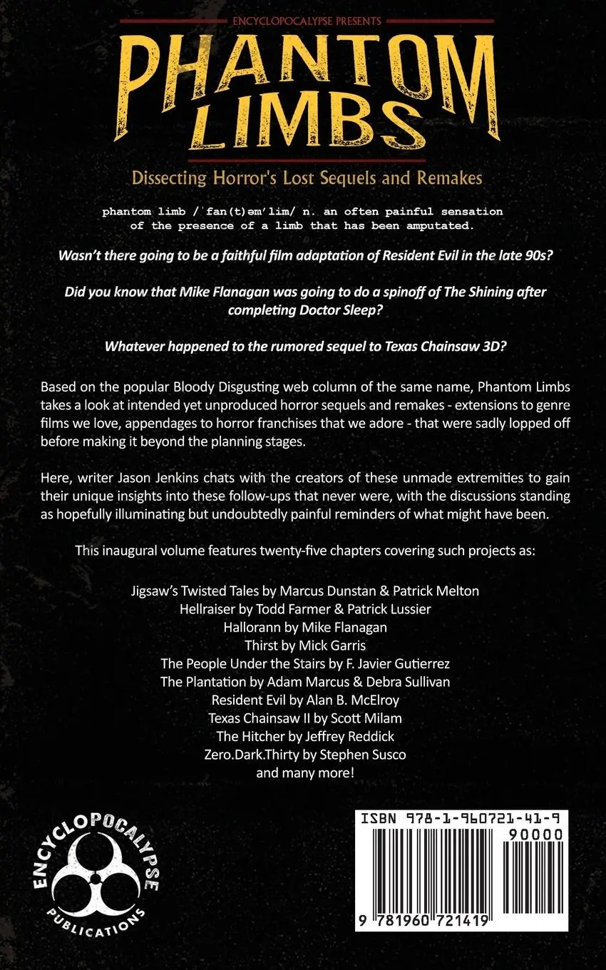 Rückseite: 9781960721419 | Phantom Limbs | Dissecting Horror's Lost Sequels and Remakes | Jenkins