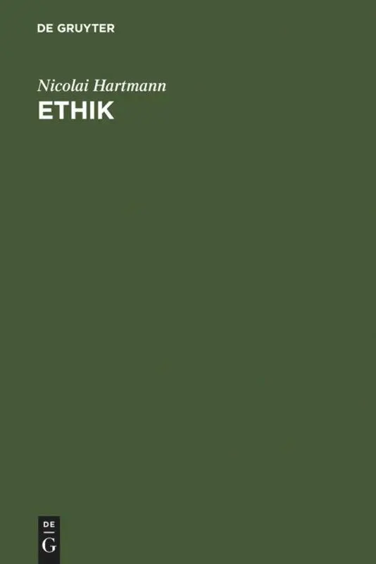 Cover: 9783110001419 | Ethik | Nicolai Hartmann | Buch | XXII | Deutsch | De Gruyter