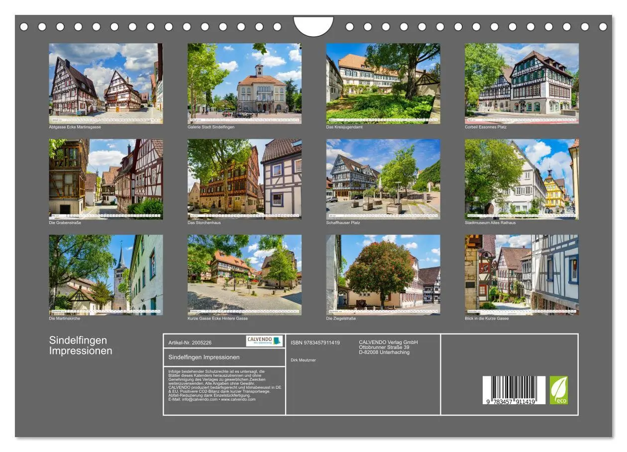 Bild: 9783457911419 | Sindelfingen Impressionen (Wandkalender 2026 DIN A4 quer), CALVENDO...
