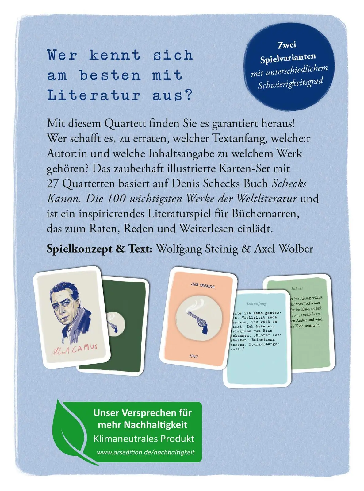 Rückseite: 4014489131519 | Denis Scheck Literatur-Quartett | Ein literarisches Kartenspiel | Box