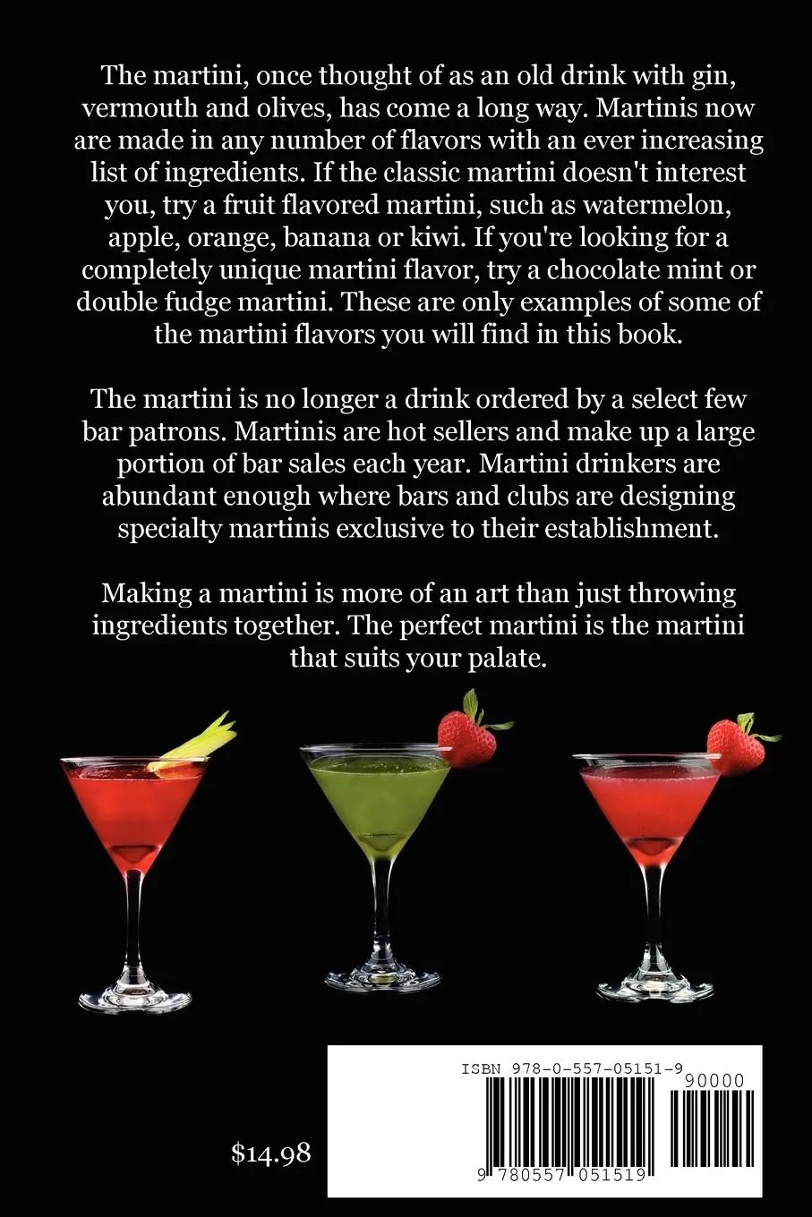 Rückseite: 9780557051519 | Martini Madness | 380 recipes to tempt your taste buds | Dave A Vance