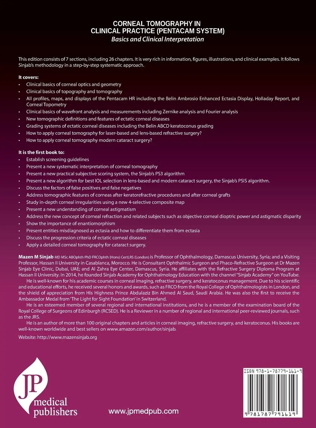 Rückseite: 9781787791619 | Corneal Tomography in Clinical Practice (Pentacam System) | Sinjab