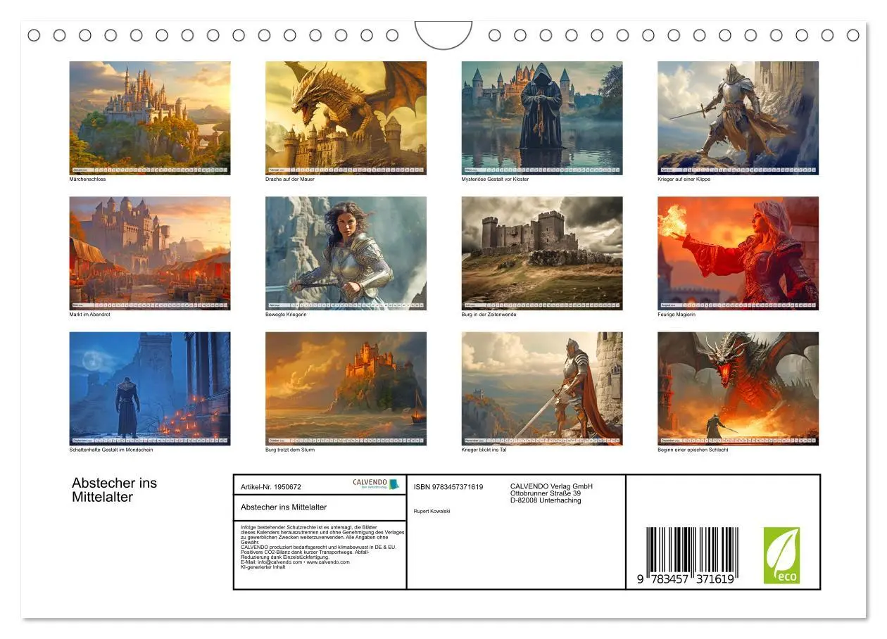 Bild: 9783457371619 | Abstecher ins Mittelalter (Wandkalender 2026 DIN A4 quer), CALVENDO...