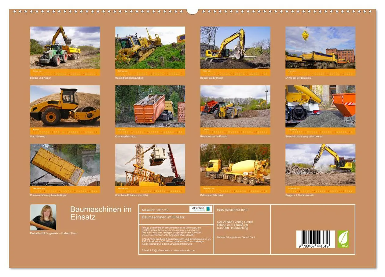Bild: 9783457441619 | Baumaschinen im Einsatz (hochwertiger Premium Wandkalender 2026 DIN...