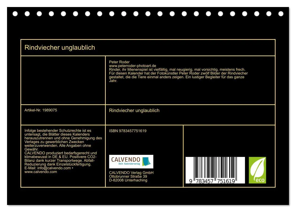Bild: 9783457751619 | Rindviecher unglaublich (Tischkalender 2026 DIN A5 quer), CALVENDO...
