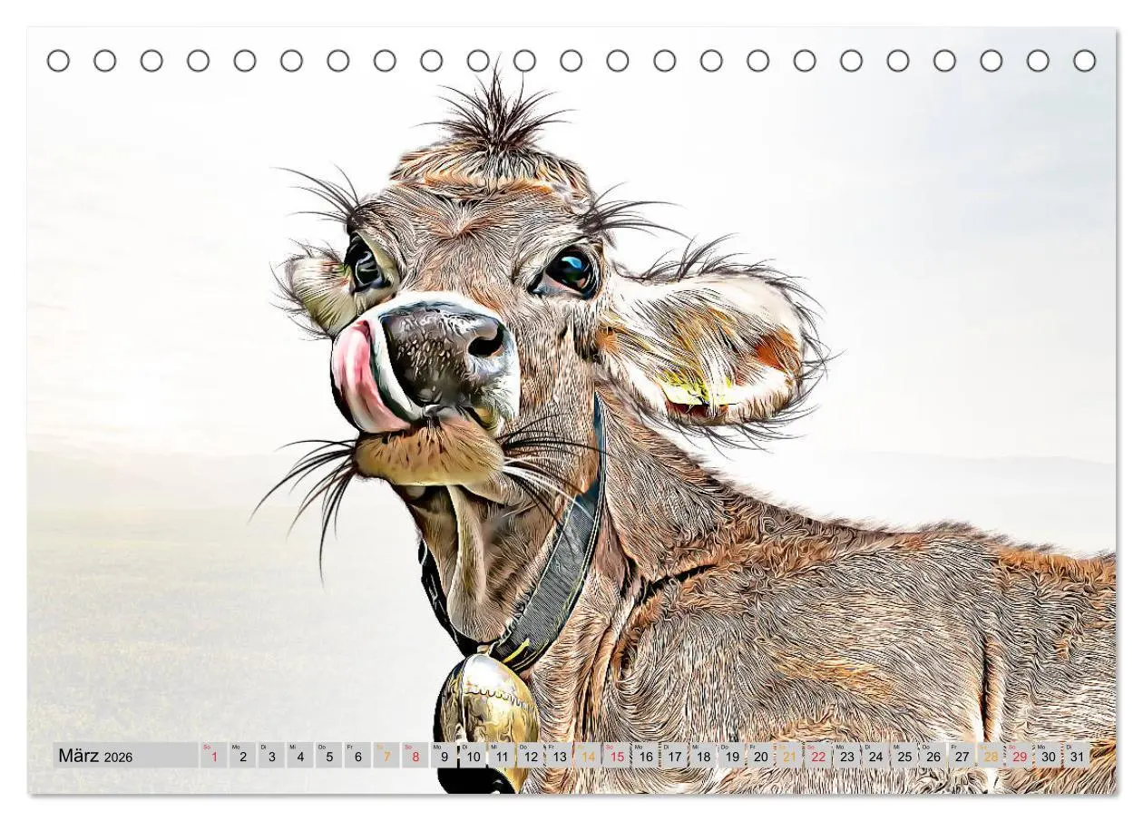 Bild: 9783457751619 | Rindviecher unglaublich (Tischkalender 2026 DIN A5 quer), CALVENDO...