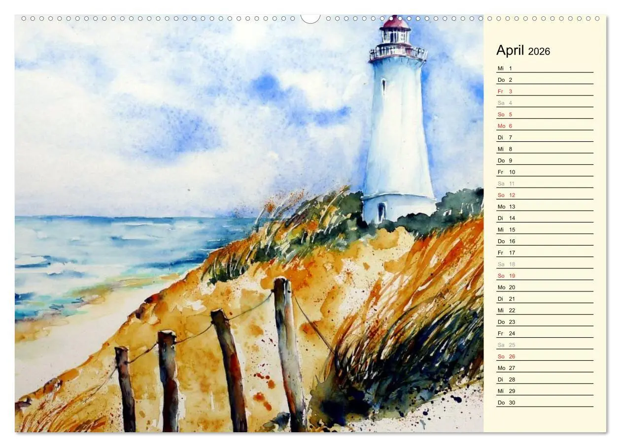 Bild: 9783457991619 | Aquarelle - Fischland-Darß (hochwertiger Premium Wandkalender 2026...