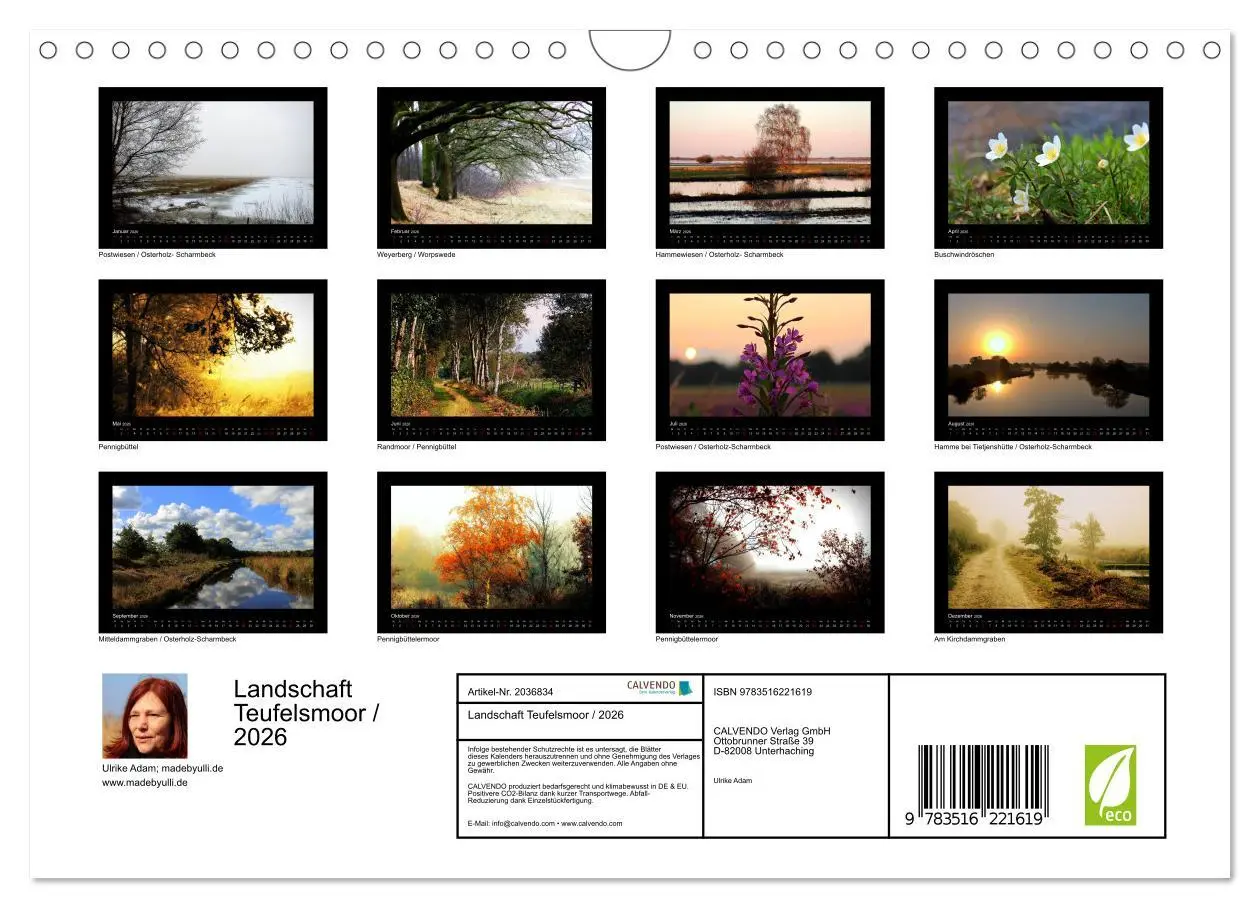 Bild: 9783516221619 | Landschaft Teufelsmoor / 2026 (Wandkalender 2026 DIN A4 quer),...