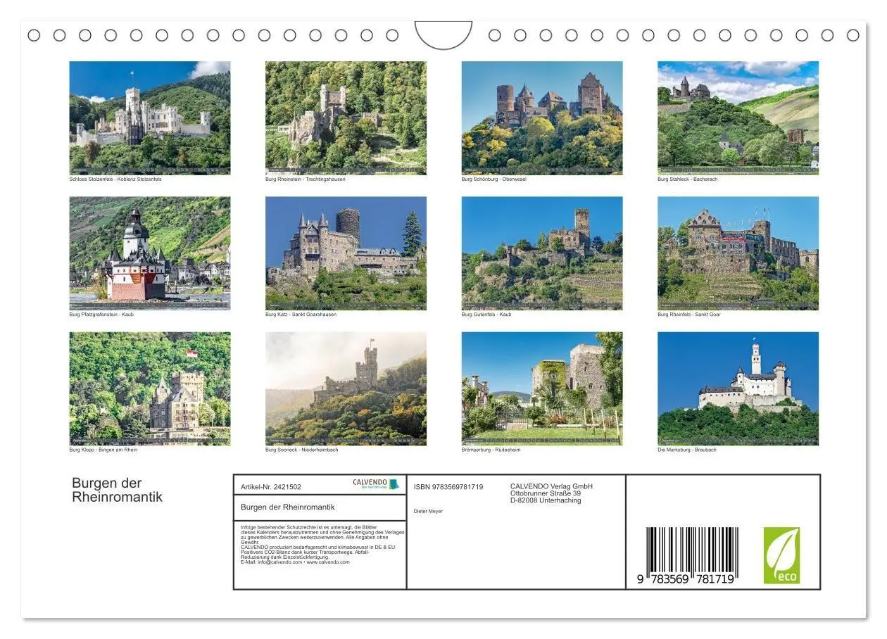 Bild: 9783569781719 | Burgen der Rheinromantik (Wandkalender 2027 DIN A4 quer), CALVENDO...