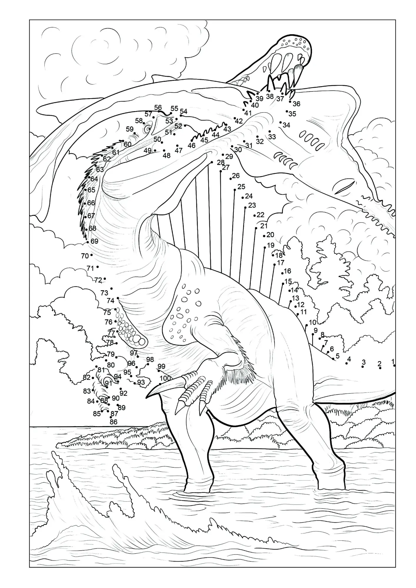 Bild: 9783986571719 | Punkt-zu-Punkt Dinosaurier Malbuch für Kinder von 7-10 Jahren mit...