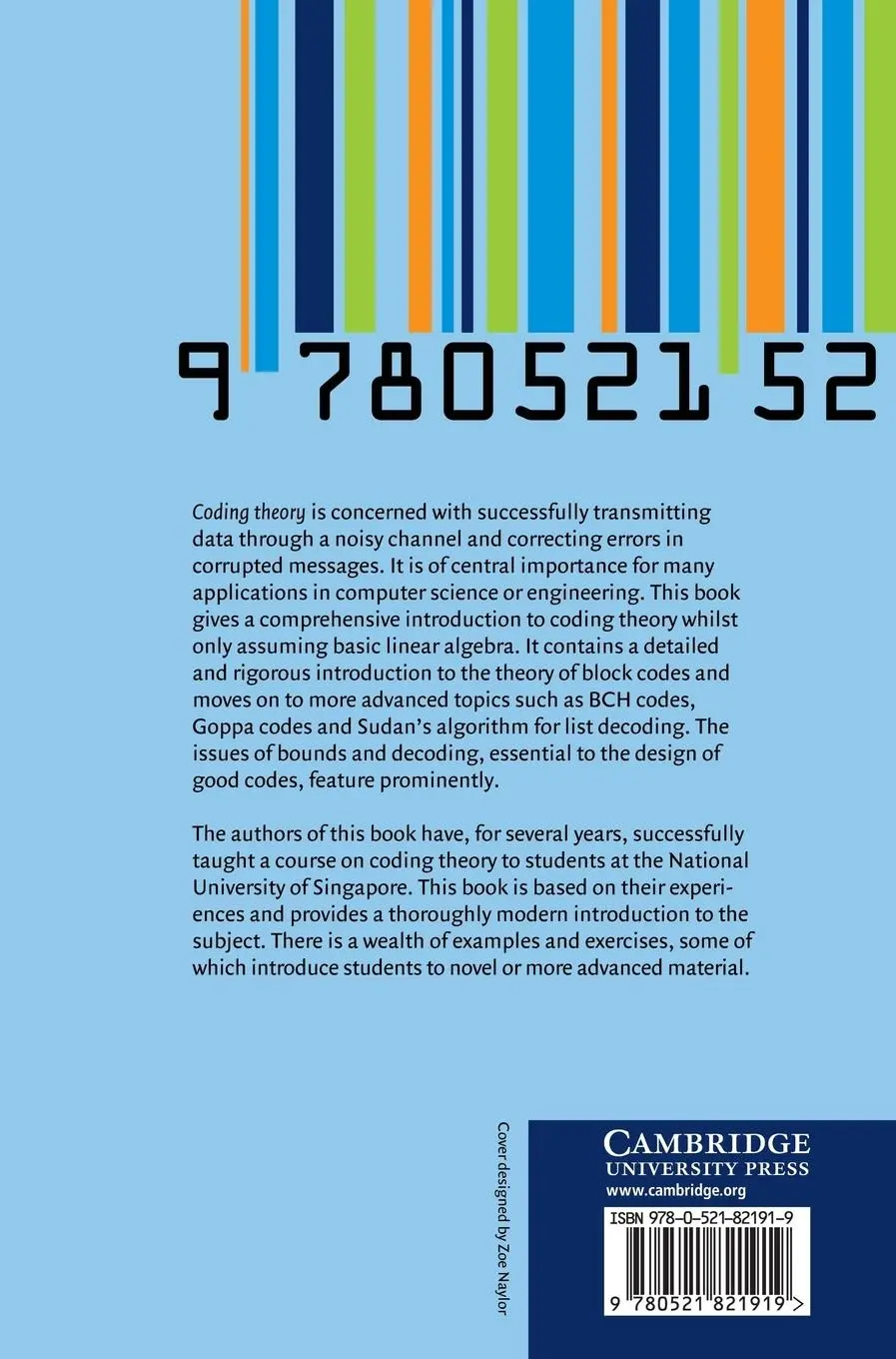 Rückseite: 9780521821919 | Coding Theory | A First Course | San Ling (u. a.) | Buch | Englisch