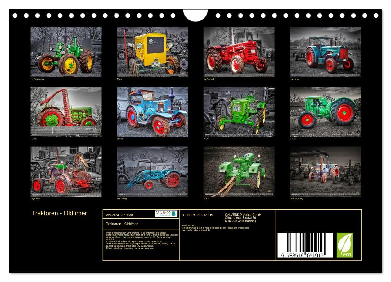 Bild: 9783516051919 | Traktoren - Oldtimer (Wandkalender 2026 DIN A4 quer), CALVENDO...