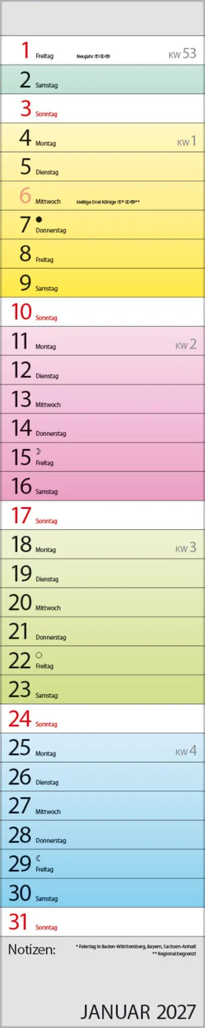 Bild: 9783819301919 | Planer Farbenspiel 2027 | Verlag Korsch | Kalender | Spiralbindung