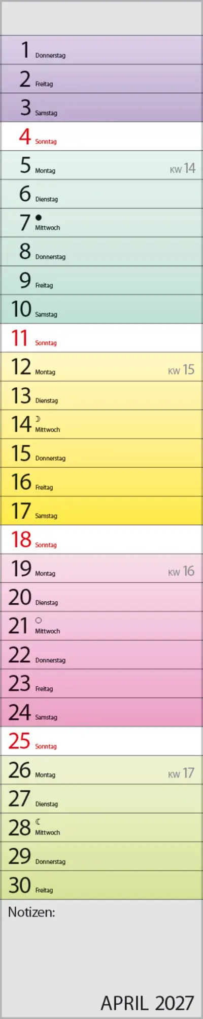 Bild: 9783819301919 | Planer Farbenspiel 2027 | Verlag Korsch | Kalender | Spiralbindung