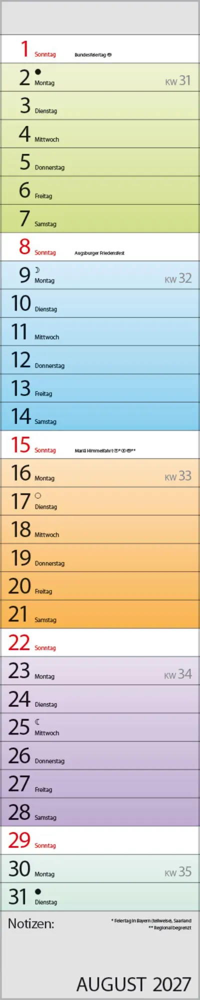Bild: 9783819301919 | Planer Farbenspiel 2027 | Verlag Korsch | Kalender | Spiralbindung