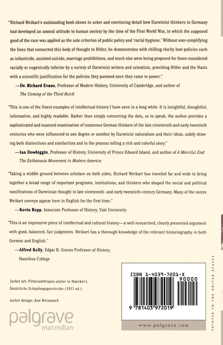 Rückseite: 9781403972019 | From Darwin to Hitler | R. Weikart | Taschenbuch | xi | Englisch