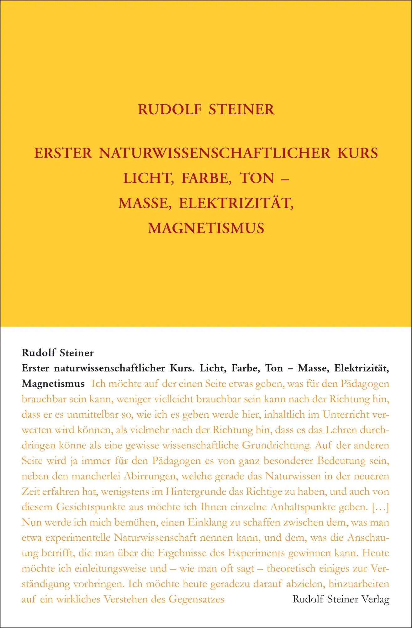 Cover: 9783727432019 | Erster Naturwissenschaftlicher Kurs: Licht, Farbe, Ton - Masse,...