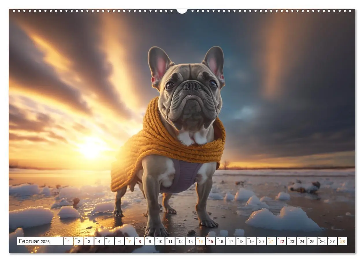 Bild: 9783457532119 | Französische Bulldoggen (hochwertiger Premium Wandkalender 2026 DIN...