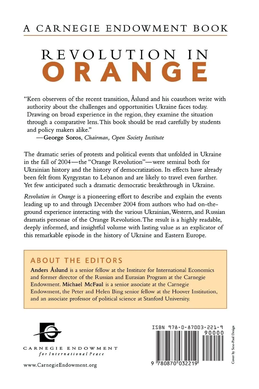 Rückseite: 9780870032219 | Revolution in Orange | Anders Aslund (u. a.) | Taschenbuch | Englisch