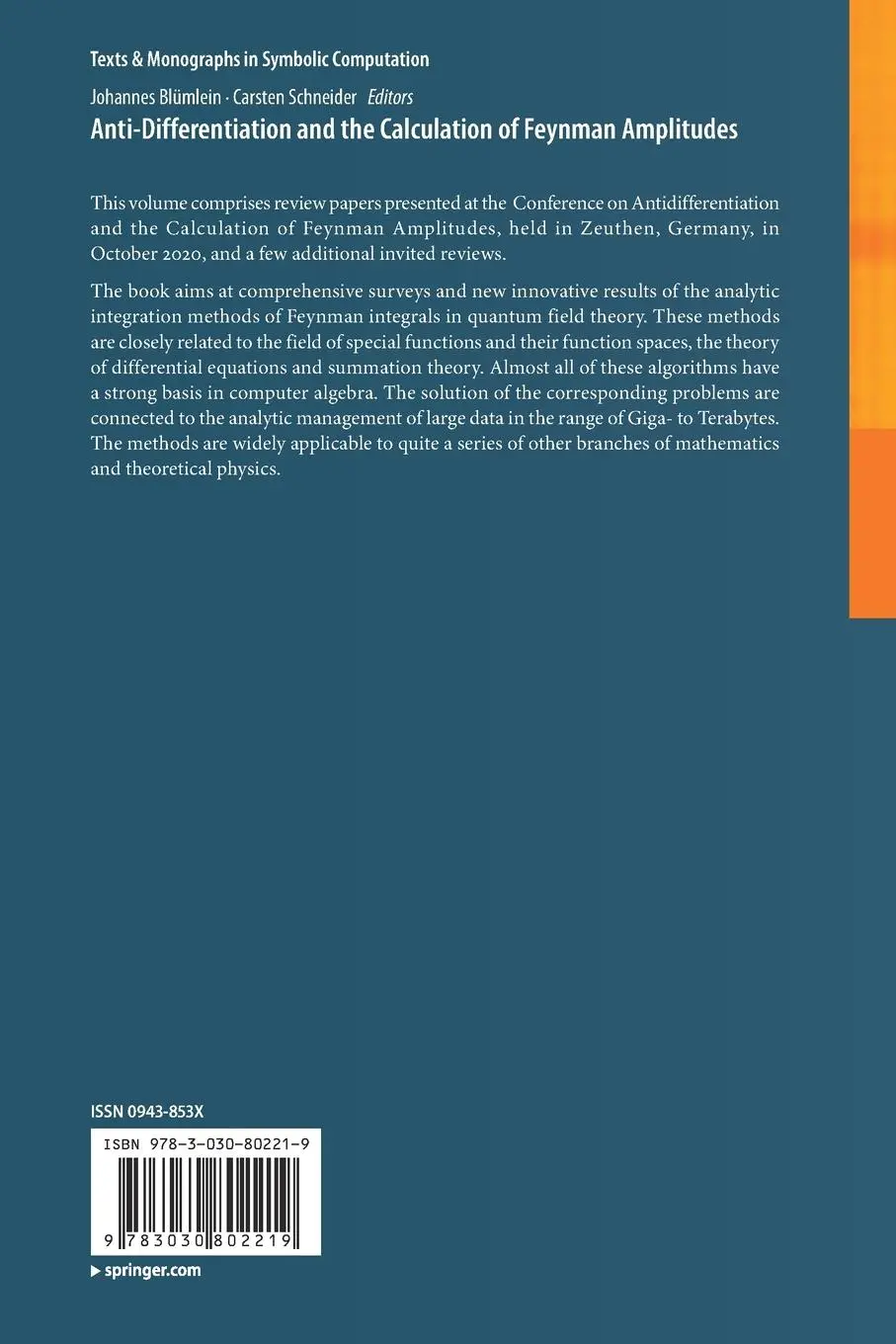 Rückseite: 9783030802219 | Anti-Differentiation and the Calculation of Feynman Amplitudes | Buch