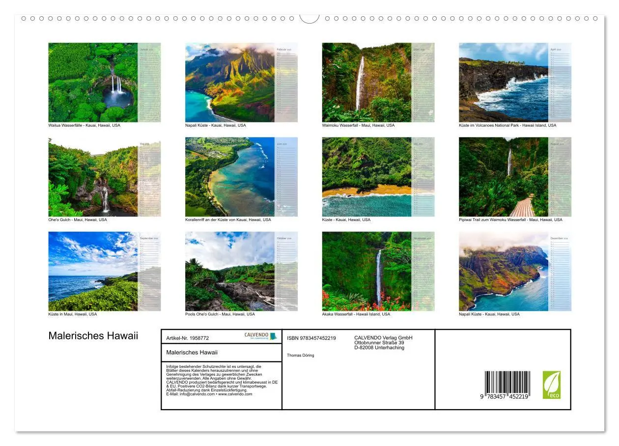 Bild: 9783457452219 | Malerisches Hawaii (hochwertiger Premium Wandkalender 2026 DIN A2...