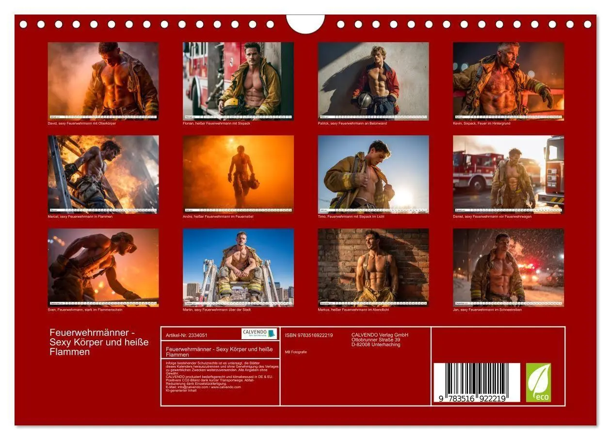 Bild: 9783516922219 | Feuerwehrmänner - Sexy Körper und heiße Flammen (Wandkalender 2027...