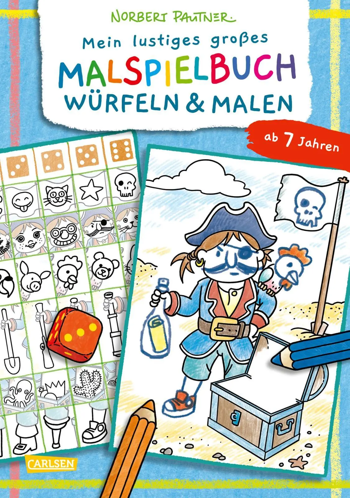 Cover: 9783551192219 | Mein lustiges großes Malspielbuch: Würfeln &amp; Malen (ab 7 Jahren)