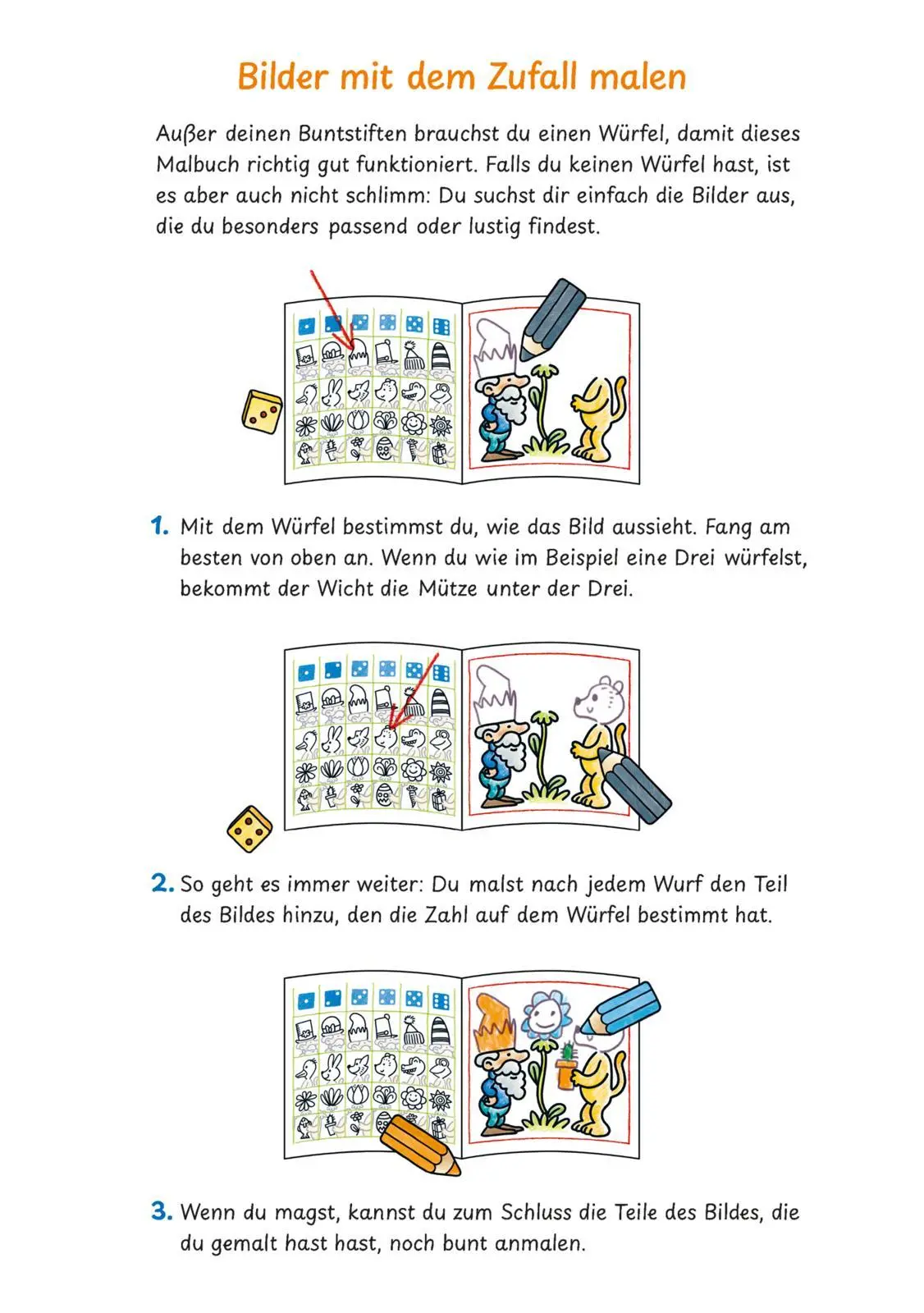 Bild: 9783551192219 | Mein lustiges großes Malspielbuch: Würfeln &amp; Malen (ab 7 Jahren)