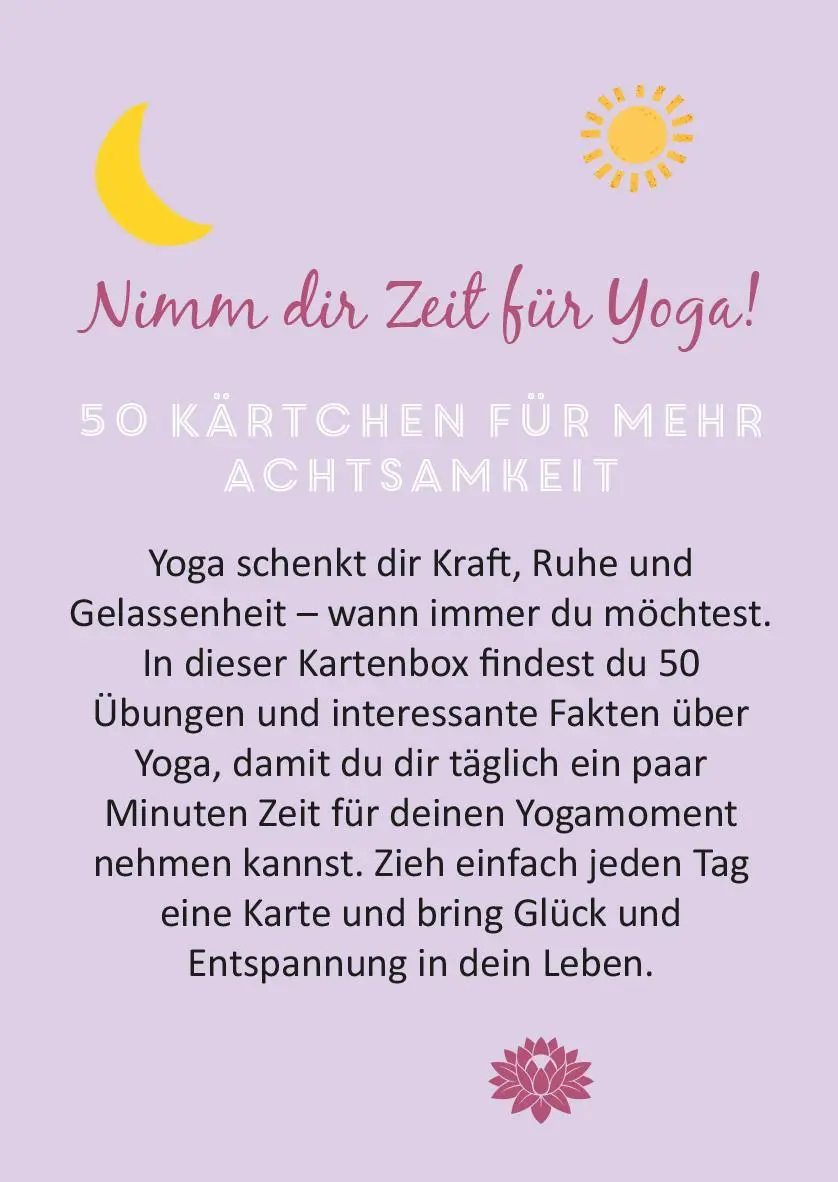 Rückseite: 9783845842219 | 50 Tage mit Yoga. Ideenkärtchen für den Alltag | Taschenbuch | 51 S.
