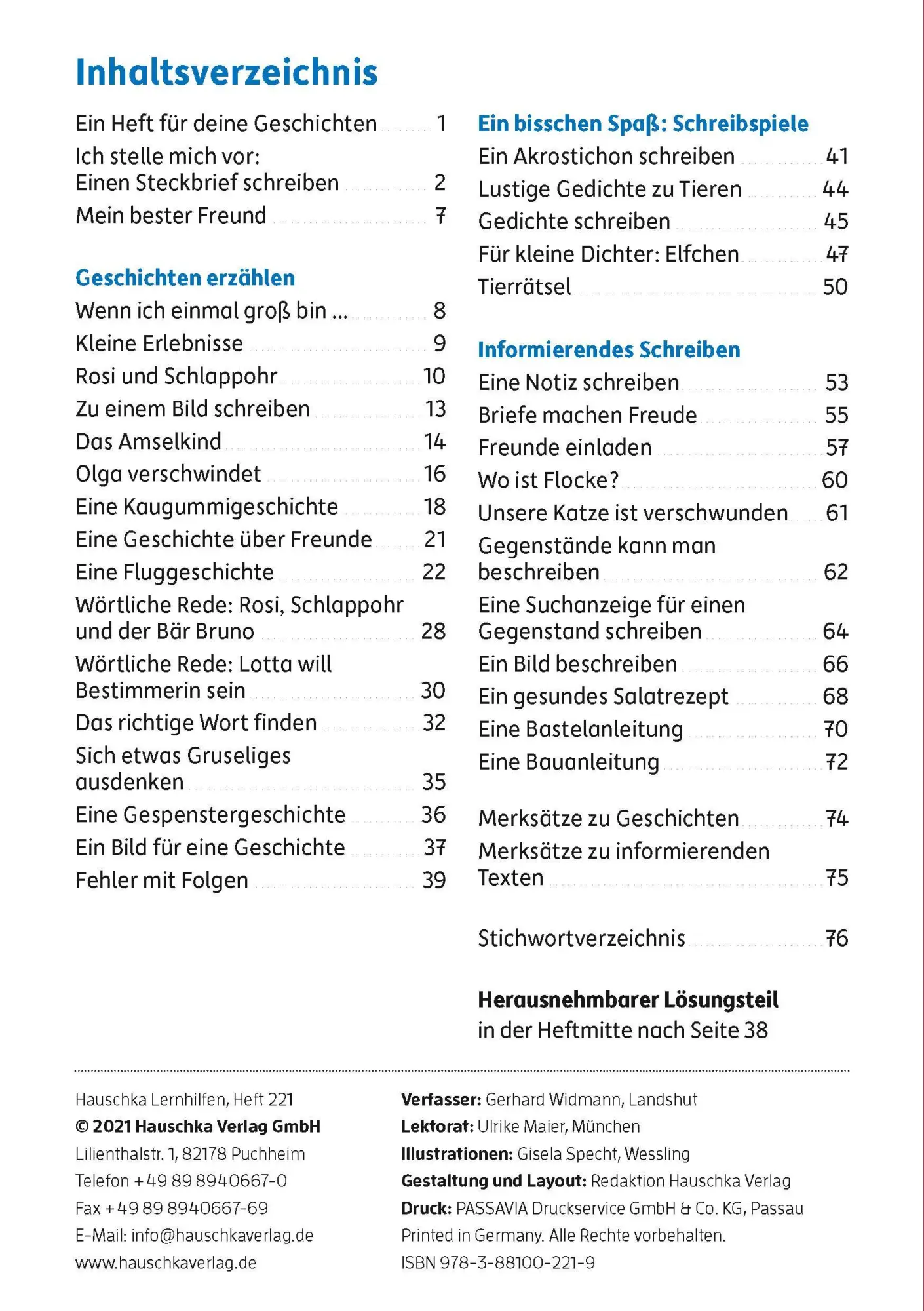 Bild: 9783881002219 | Aufsatz Deutsch 2. Klasse | Gerhard Widmann | Broschüre | 104 S.