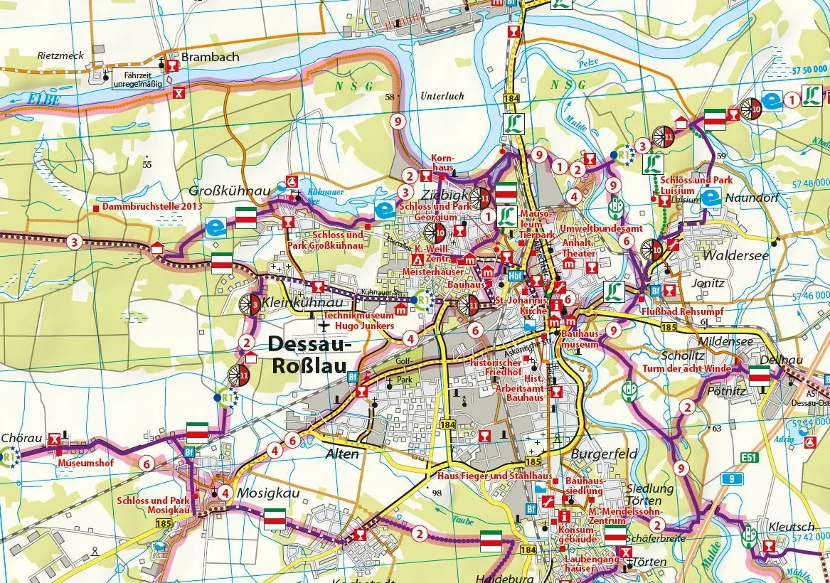 Bild: 9783969902219 | ADFC-Regionalkarte WelterbeRegion Anhalt - Dessau- Wittenberg,...