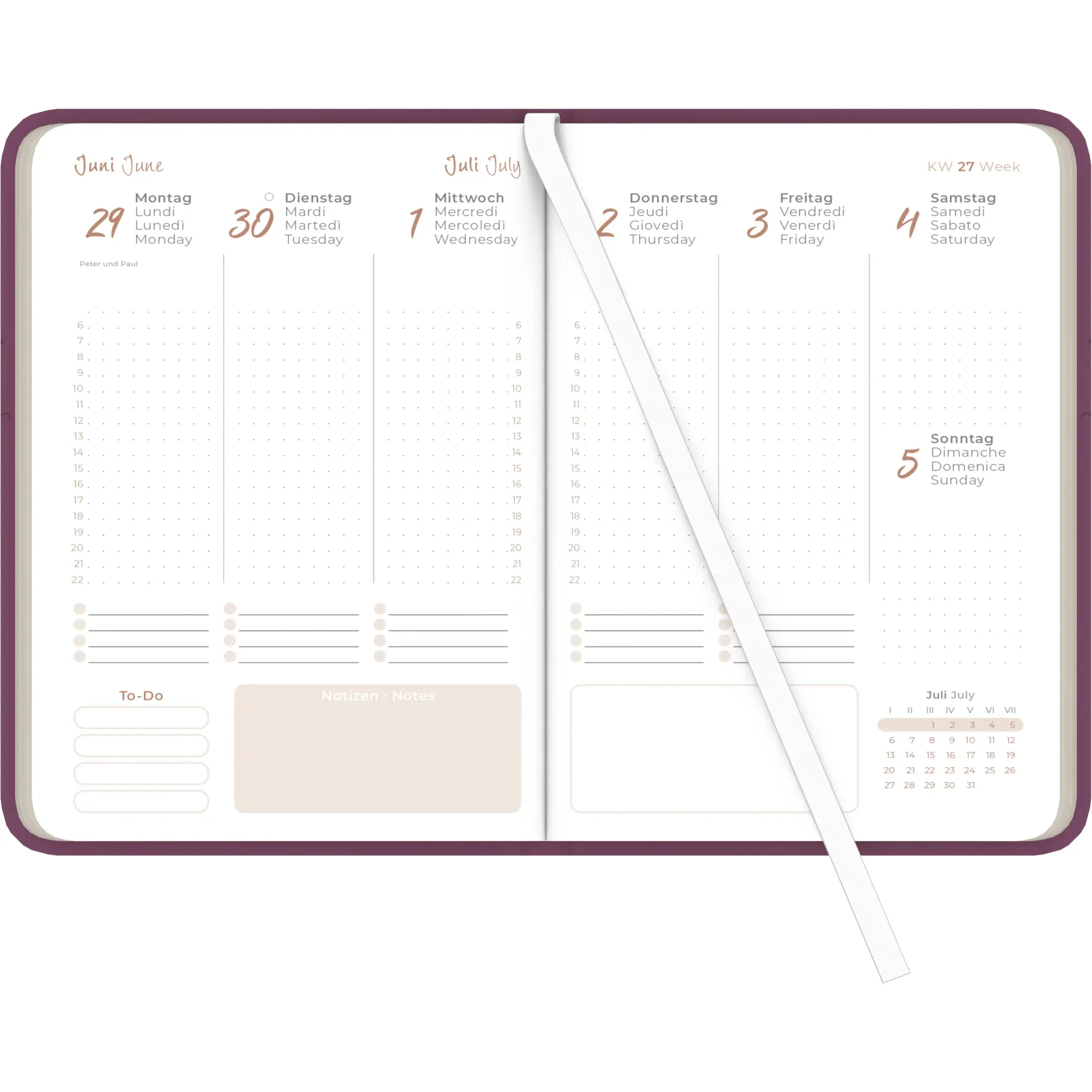 Bild: 4069095002319 | Lady Journal Deluxe Purple 2026 - Taschen-Kalender A6 (10,7x15,2...