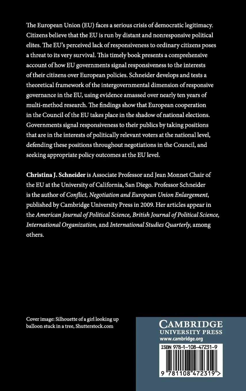 Rückseite: 9781108472319 | The Responsive Union | Christina J. Schneider | Buch | Englisch | 2019